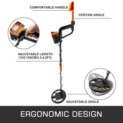 VEVOR Metal Detector 3010 Disc Underwater Underground High Accuracy LCD Display Metal Detector w/Headphone Shovel Backpack - Florida Guy