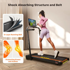 3 in 1 Folding Treadmill Walking Pad 2.5 HP Compact Portable Under Desk Running Walking Machine - Florida Guy