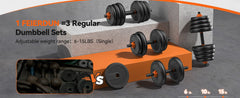 Adjustable Dumbbells, 20/30/40/50/60/70/90lbs Free Weight Set with Connector, 4 in1 Dumbbells Set Used as Barbell, Kett