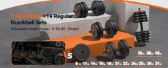 Adjustable Dumbbells, 20/30/40/50/60/70/90lbs Free Weight Set with Connector, 4 in1 Dumbbells Set Used as Barbell, Kett