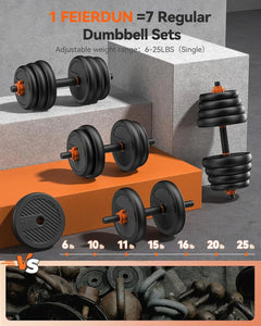 Adjustable Dumbbells, 20/30/40/50/60/70/90lbs Free Weight Set with Connector, 4 in1 Dumbbells Set Used as Barbell, Kett