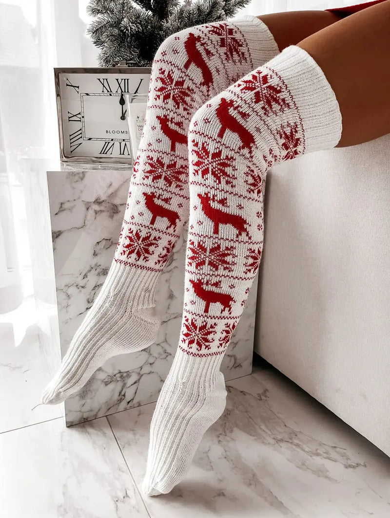 Christmas Knee Stockings Snowflake Florida Guy