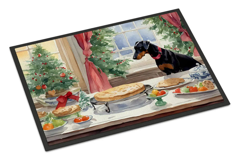 Doberman Pinscher Christmas Cookies Doormat Florida Guy