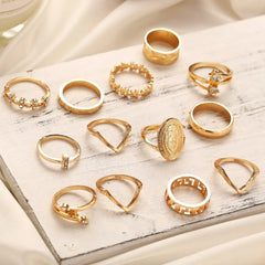 13 Piece Medallion Ring Set Zendrop