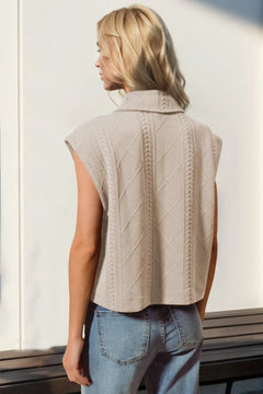 Double Take Snap Down Texture Crop Vest - Florida Guy