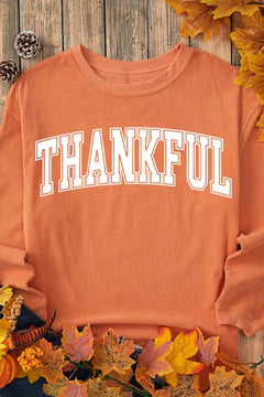 THANKFUL Round Neck Long Sleeve Sweatshirt - Florida Guy