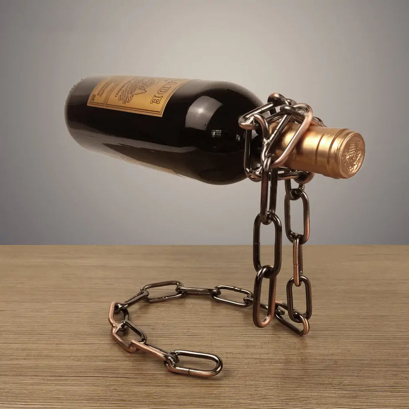 Magic Iron Chain Wine Bottle Holder Zendrop