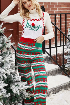 Christmas Knit Straight-Leg Overalls - Florida Guy