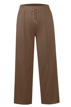 Drawstring Elastic Waist Wide Leg Pants - Florida Guy