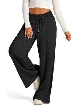 Drawstring Elastic Waist Wide Leg Pants - Florida Guy