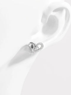 925 Sterling Silver Inlaid Zircon Heart Earrings Trendsi