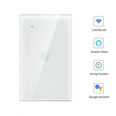 1/2/3/4 Gang WiFi Smart Wall Touch Light Switch Glass Panel For Alexa/Google APP Florida Guy