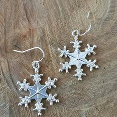 Silver-Plated Snowflakes Earrings - Florida Guy