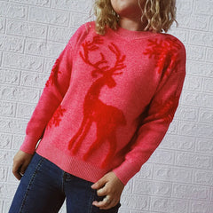 Reindeer and Snowflake Pattern Sweater - Florida Guy