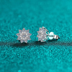 925 Sterling Silver Moissanite Zircon Stud Earrings - Florida Guy