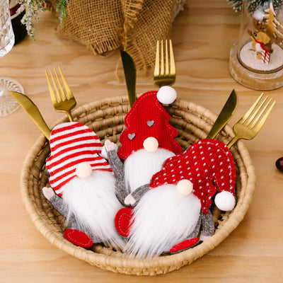 3-Piece Faceless Gnome Cutlery Holders Trendsi