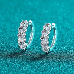 1 Carat Moissanite Zircon 925 Sterling Silver Huggie Earrings Trendsi