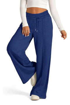 Drawstring Elastic Waist Wide Leg Pants - Florida Guy