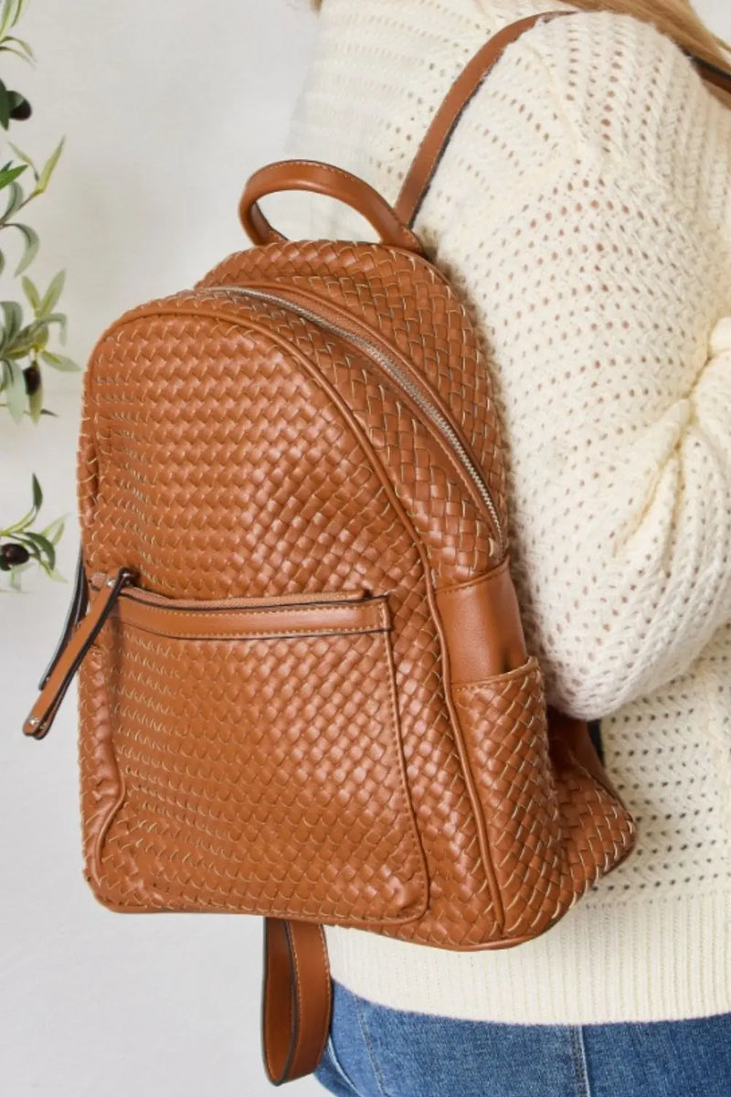 SHOMICO PU Leather Woven Backpack - Florida Guy