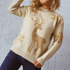 Reindeer and Snowflake Pattern Sweater - Florida Guy