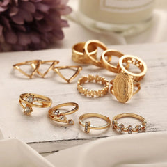 13 Piece Medallion Ring Set Zendrop