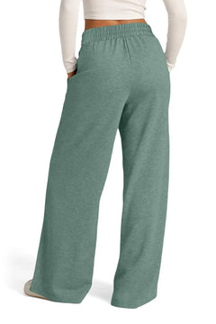 Drawstring Elastic Waist Wide Leg Pants - Florida Guy