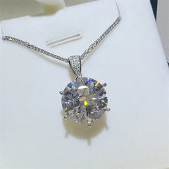 10 Carat Moissanite 925 Sterling Silver Pendant Necklace Trendsi