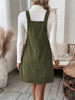 Pocketed Wide Strap Overall Dress - Florida Guy