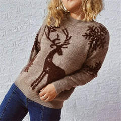 Reindeer and Snowflake Pattern Sweater - Florida Guy