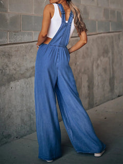 Wide Leg Denim Overalls - Florida Guy