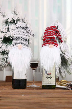 4-Pack Christmas Faceless Gnome Wine Bottle Covers Trendsi