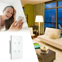 1/2/3/4 Gang WiFi Smart Wall Touch Light Switch Glass Panel For Alexa/Google APP Florida Guy