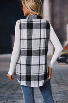 Plaid Button Up Vest Coat - Florida Guy