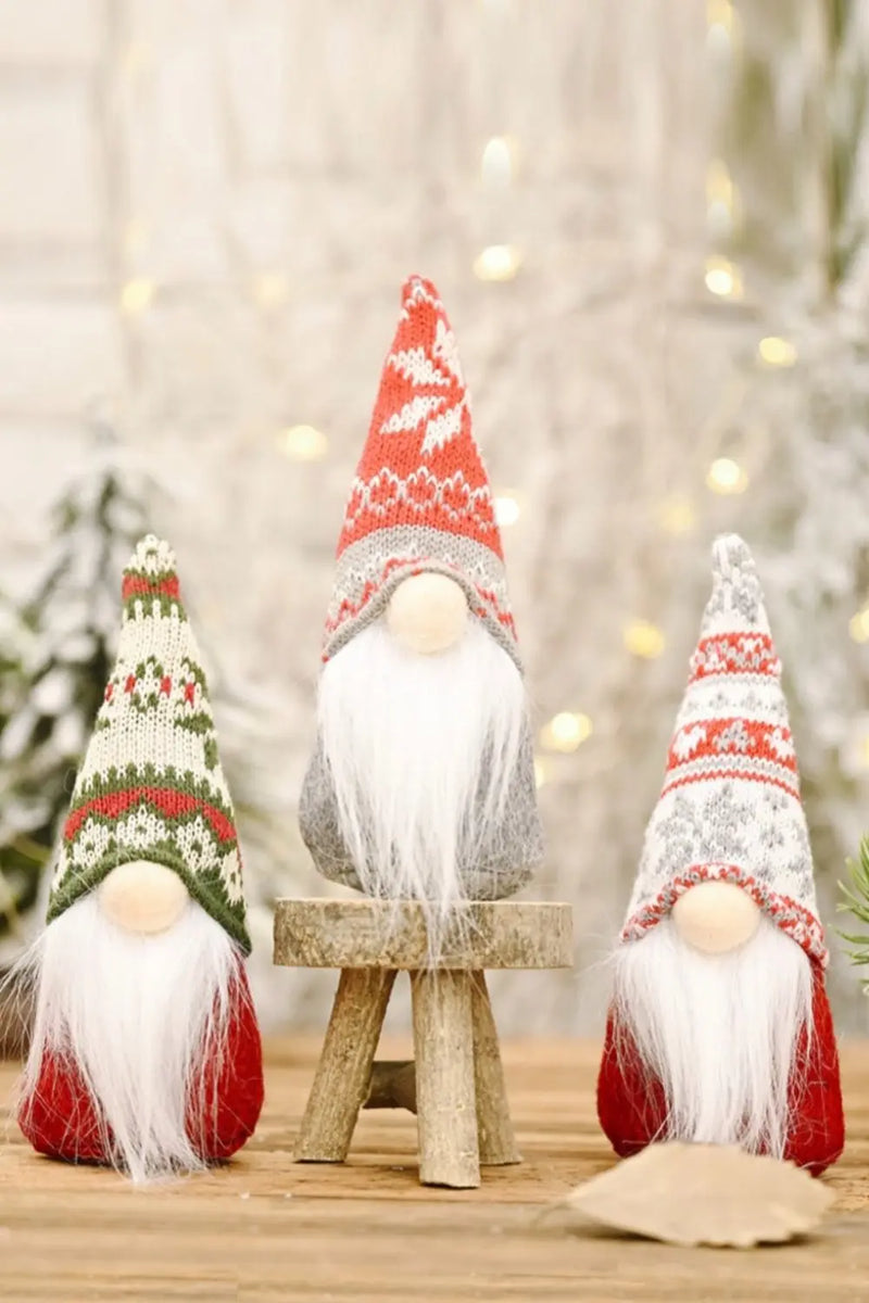 3-Pack Christmas Snowflake Hat Faceless Gnomes Trendsi