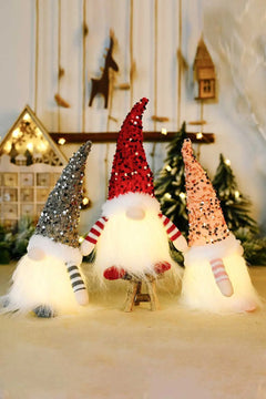 3-Pack Sequin Light-Up Christmas Gnomes Trendsi