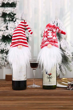 4-Pack Christmas Faceless Gnome Wine Bottle Covers Trendsi