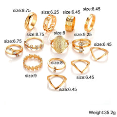 13 Piece Medallion Ring Set Zendrop