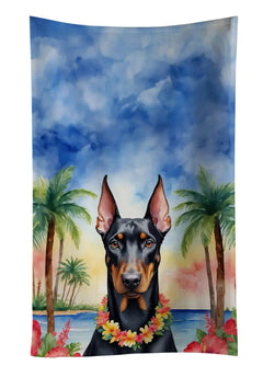 Doberman Pinscher Luau Kitchen Towel Florida Guy