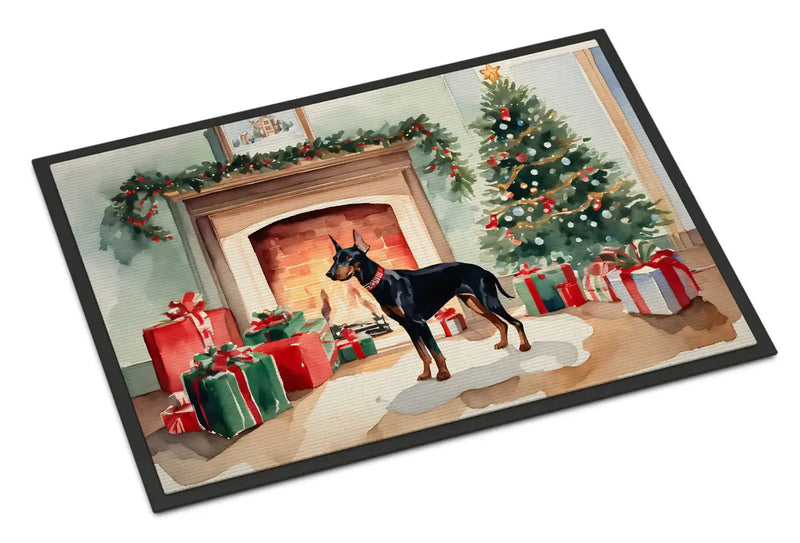 Doberman Pinscher Cozy Christmas Doormat Florida Guy