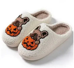 Halloween Dog Embroidery Cotton Home Slippers Florida Guy