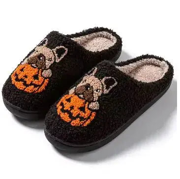 Halloween Dog Embroidery Cotton Home Slippers Florida Guy