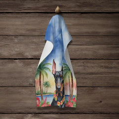 Doberman Pinscher Luau Kitchen Towel Florida Guy