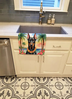 Doberman Pinscher Luau Kitchen Towel Florida Guy